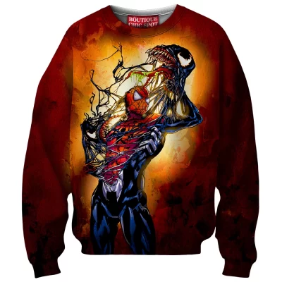 Spider-Man vs Venom Sweatshirt, Torn Between Sweatshirt, Marvel Comics Sweatshirt