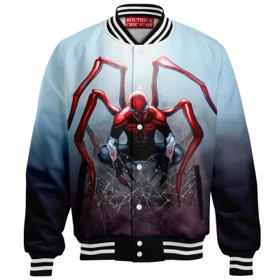 Iron Spider Baseball Jacket, Hunter Mode Baseball Jacket, Marvel Comics Baseball Jacket