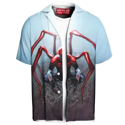 Iron Spider Hawaiian Shirt, Hunter Mode Hawaiian Shirt, Marvel Comics Hawaiian Shirt