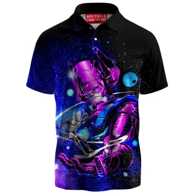 Galactus vs Silver Surfer Polo Shirt,  Polo Shirt, Marvel Comics Polo Shirt