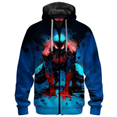 Spider-Man Zip Fleece Hoodie, Code Red Zip Fleece Hoodie, Marvel Comics Zip Fleece Hoodie