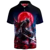 Blood Moon Knight Polo Shirt, Rise from the Abyss Polo Shirt, Game Polo Shirt
