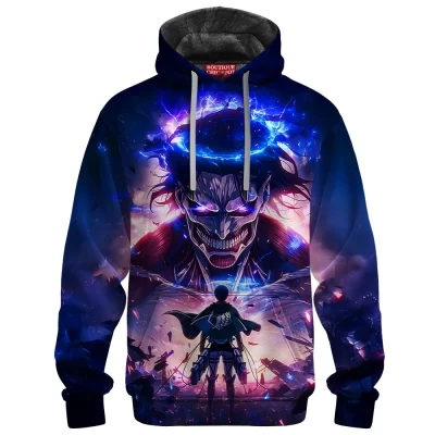 Eren Yeager Fleece Hoodie, Rise of the Titan King Fleece Hoodie, Anime Fleece Hoodie