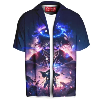 Eren Yeager Hawaiian Shirt, Rise of the Titan King Hawaiian Shirt, Anime Hawaiian Shirt