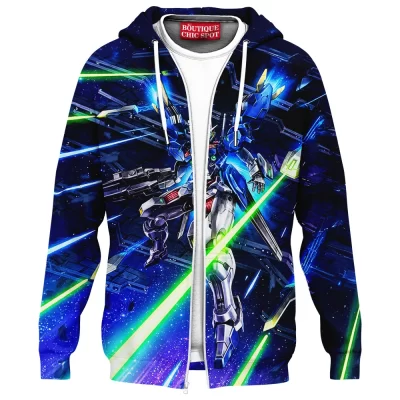 Gundam Strike Zip Hoodie, Cosmic Blades Zip Hoodie, Anime Zip Hoodie