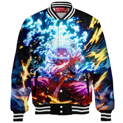 Monkey D. Luffy Baseball Jacket, One Piece Awakening Baseball Jacket, Anime Baseball Jacket