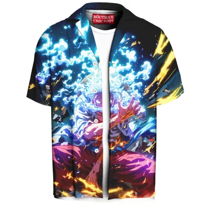 Monkey D. Luffy Hawaiian Shirt, One Piece Awakening Hawaiian Shirt, Anime Hawaiian Shirt