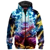 Monkey D. Luffy Zip Fleece Hoodie, One Piece Awakening Zip Fleece Hoodie, Anime Zip Fleece Hoodie