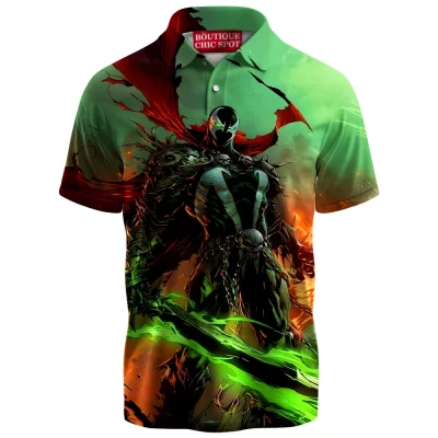 Hell’s Avenger Polo Shirt, Spawn and the Blade of Eternal Fire Polo Shirt, Comics Polo Shirt
