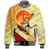 Infernape Pokemon Baseball Jacket, Solar Blaze Ascension Baseball Jacket, Anime Baseball Jacket