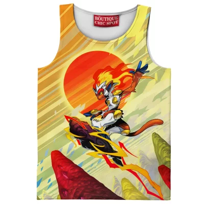 Infernape Pokemon Tank Top, Solar Blaze Ascension Tank Top, Anime Tank Top