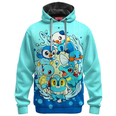 Pokemon Water Crew Fleece Hoodie, Splash of Legends Fleece Hoodie, Anime Fleece Hoodie