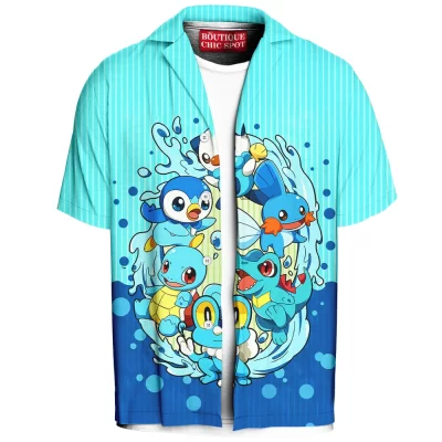 Pokemon Water Crew Hawaiian Shirt, Splash of Legends Hawaiian Shirt, Anime Hawaiian Shirt