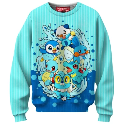 Pokemon Water Crew Sweatshirt, Splash of Legends Sweatshirt, Anime Sweatshirt