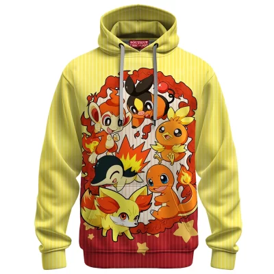 Pokemon Flame Squad Hoodie, Flames of Destiny Hoodie, Anime Hoodie