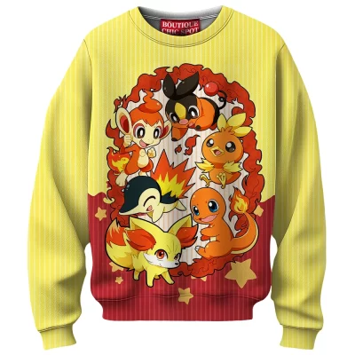 Pokemon Flame Squad Sweatshirt, Flames of Destiny Sweatshirt, Anime Sweatshirt