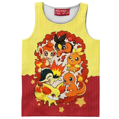 Pokemon Flame Squad Tank Top, Flames of Destiny Tank Top, Anime Tank Top