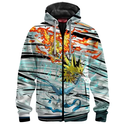 Pokemon Legends Zip Fleece Hoodie, Rise of the Elemental Storm Zip Fleece Hoodie, Anime Zip Fleece Hoodie