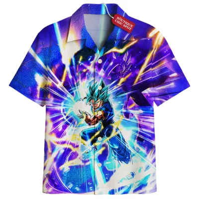 Vegito Super Saiyan Hawaiian Shirt, Dragon Ball Z Scouter Vision Hawaiian Shirt, Anime Hawaiian Shirt