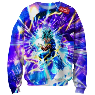 Vegito Super Saiyan Sweatshirt, Dragon Ball Z Scouter Vision Sweatshirt, Anime Sweatshirt