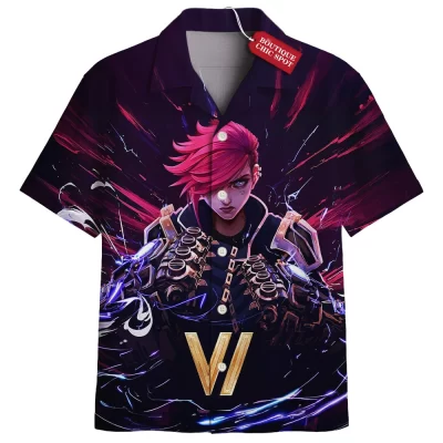 VI Hawaiian Shirt, Hextech Punch of League of Legends Hawaiian Shirt, Game Hawaiian Shirt