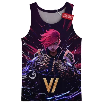 VI Tank Top, Hextech Punch of League of Legends Tank Top, Game Tank Top