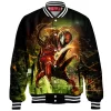 Carnage Rampage Baseball Jacket, Marvel Red Symbiote Unleashed Baseball Jacket, Marvel Comics Baseball Jacket