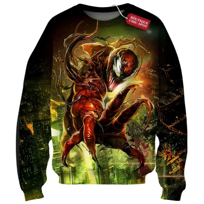Carnage Rampage Sweatshirt, Marvel Red Symbiote Unleashed Sweatshirt, Marvel Comics Sweatshirt