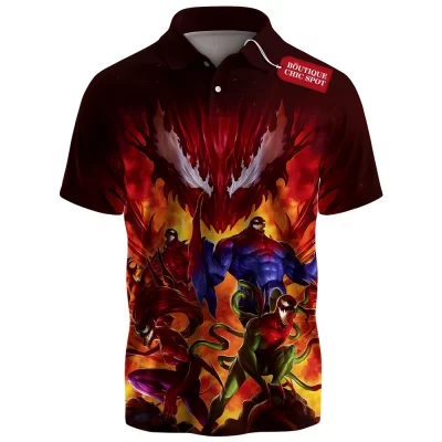 Carnage Family Polo Shirt, Extreme Symbiotes Collection Polo Shirt, Marvel Comics Polo Shirt