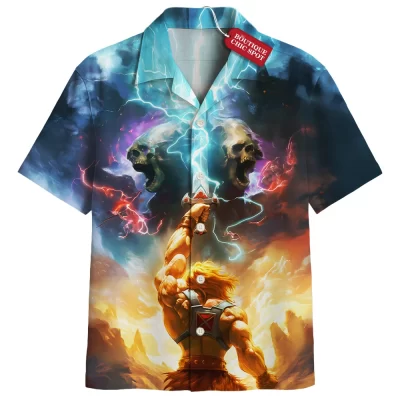 He-Man Hawaiian Shirt, Power of Grayskull Hawaiian Shirt, Cartoon Hawaiian Shirt