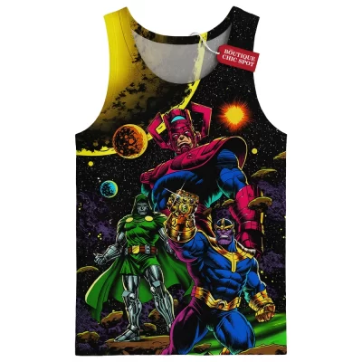 Thanos vs Doctor Doom vs Galactus Tank Top, Marvel Cosmic Villains Tank Top, Marvel Comics Tank Top
