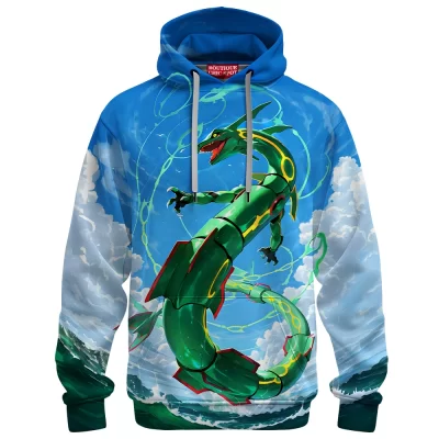 Rayquaza Pokemon Hoodie, Sky Guardian Ascends Hoodie, Anime Hoodie
