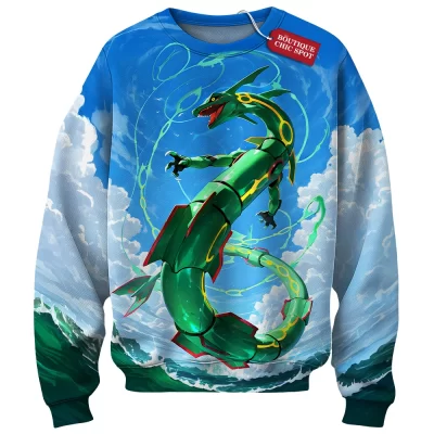 Rayquaza Pokemon Sweatshirt, Sky Guardian Ascends Sweatshirt, Anime Sweatshirt