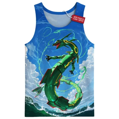Rayquaza Pokemon Tank Top, Sky Guardian Ascends Tank Top, Anime Tank Top