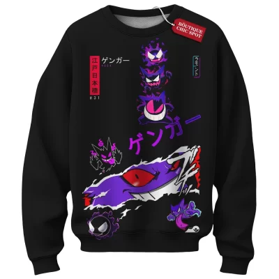 Gengar Pokemon Sweatshirt, Laughing in the Dark Sweatshirt, Anime Sweatshirt