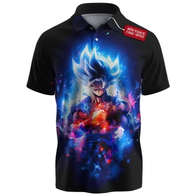 Son Goku-Dragon Ball Polo Shirt, Legendary Saiyan Warrior Polo Shirt, Anime Polo Shirt
