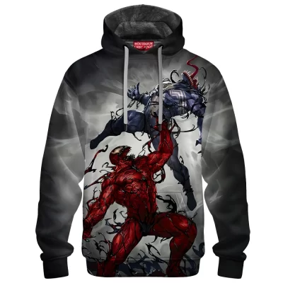 Carnage vs Venom Fleece Hoodie, Symbiote War Fleece Hoodie, Marvel Comics Fleece Hoodie