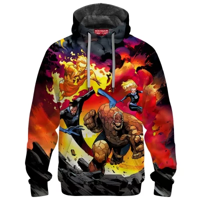 Fantastic Four Fleece Hoodie, Flame of Justice Fleece Hoodie, Marvel Comics Fleece Hoodie
