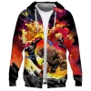 Fantastic Four Zip Hoodie, Flame of Justice Zip Hoodie, Marvel Comics Zip Hoodie