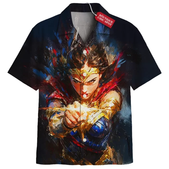 Wonder Woman Hawaiian Shirt, Rise of the Amazon Hawaiian Shirt, DC Comics Hawaiian Shirt