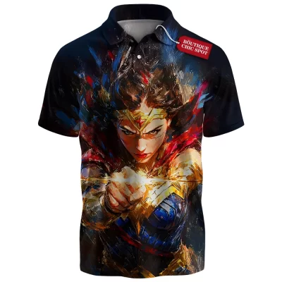 Wonder Woman Polo Shirt, Rise of the Amazon Polo Shirt, DC Comics Polo Shirt