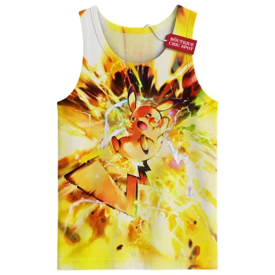 Pikachu Pokemon Tank Top, Thunderstorm Fury Tank Top, Anime Tank Top