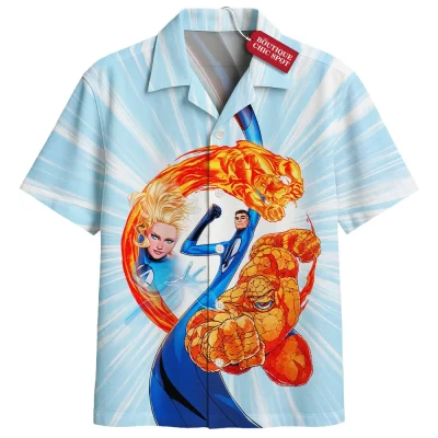 Fantastic Four Hawaiian Shirt, Guardians of the Future Hawaiian Shirt, Marvel Comics Hawaiian Shirt