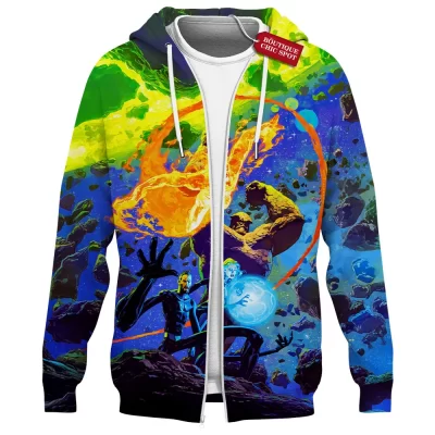 Fantastic Four Zip Hoodie, Heroes of the Cosmos Zip Hoodie, Marvel Comics Zip Hoodie