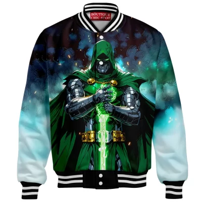 Doctor Doom Baseball Jacket, Reign of Darkness Baseball Jacket, Marvel Comics Baseball Jacket