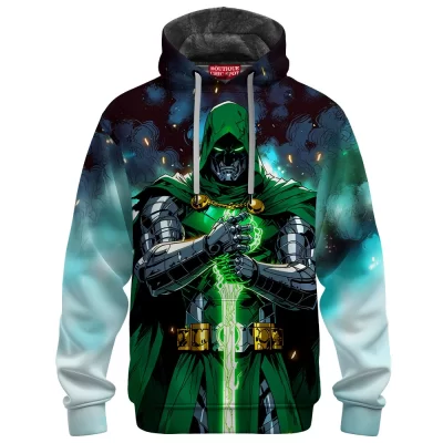 Doctor Doom Fleece Hoodie, Reign of Darkness Fleece Hoodie, Marvel Comics Fleece Hoodie