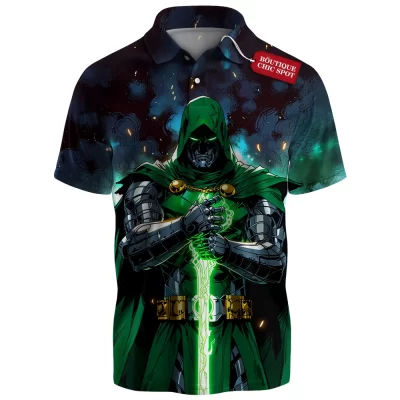 Doctor Doom Polo Shirt, Reign of Darkness Polo Shirt, Marvel Comics Polo Shirt