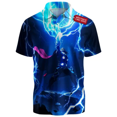 Thor Polo Shirt, God of Thunder Polo Shirt, Marvel Comics Polo Shirt