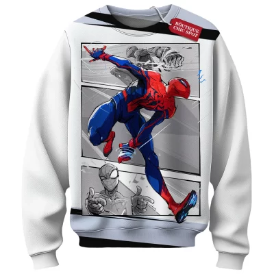 Spider-Man Sweatshirt, Into the Panels Sweatshirt, Marvel Comics Sweatshirt