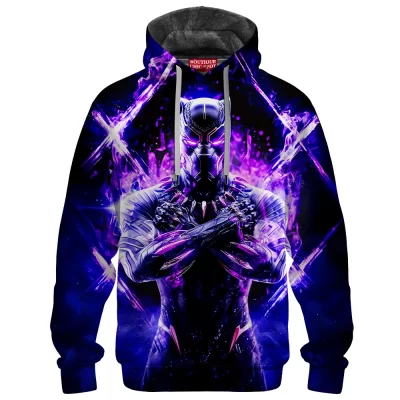 Black Panther Fleece Hoodie, Wakanda Forever Fleece Hoodie, Marvel Comics Fleece Hoodie